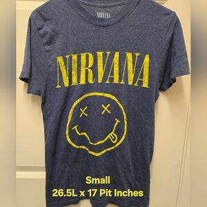Nirvana Band Shirt Blue for Women Small